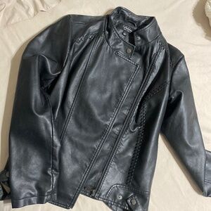 Zip up faux leather jacket